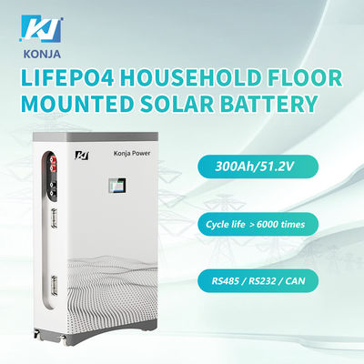 좋은 가격 콩자 가구 IP50 A등급 배터리 셀 딥 사이클 51.2v 300Ah 15.36kWh 벽에 장착 된 태양 전지 화면 온라인으로