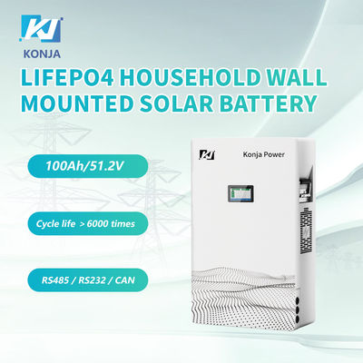좋은 가격 KonJa 딥 사이클 고품질 배터리 셀 51.2v 100Ah 5.12kWh LiFePO4 가정용 벽에 장착 된 태양 전지 온라인으로